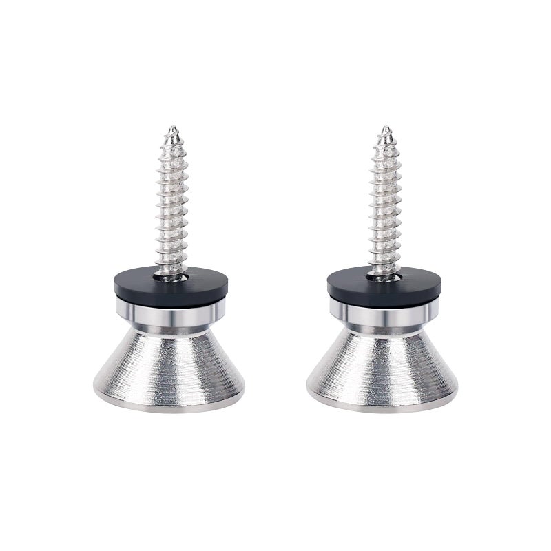 Banworks Guitar Strap Buttons Metal End Pins with Mounting Screws for Acoustic/Electric Strat Tele Guitars Pack of 2 JT/BDK-01 Chrome - Image 5
