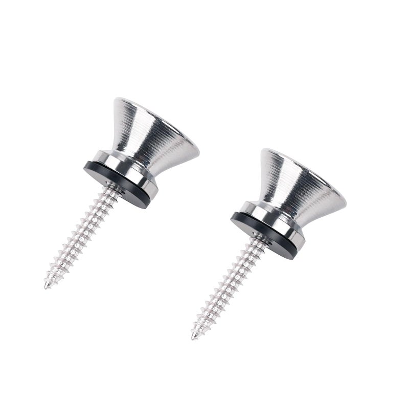 Banworks Guitar Strap Buttons Metal End Pins with Mounting Screws for Acoustic/Electric Strat Tele Guitars Pack of 2 JT/BDK-01 Chrome - Image 4