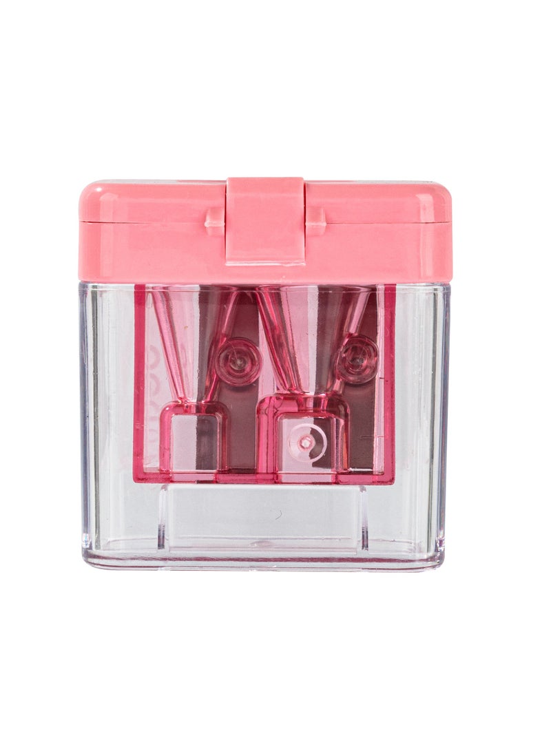 ديلي مبراة أقلام رصاص E0576 بفتحتين مع علبة - مقاسات قياسية وكبيرة، تصميم شفاف - Image 3