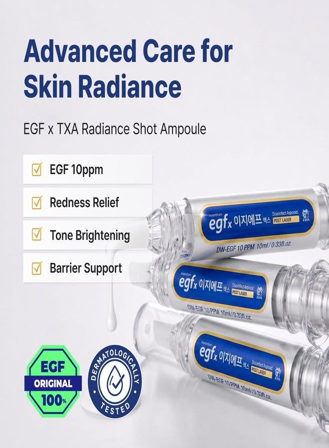 DWEasyDerm Easyderm EGFx TXA Radiance Shot Ampoule, Lightweight Face Serum with EGF & TXA for Even Toning & Radiance, 10 ml (0.33 fl oz) - Image 2