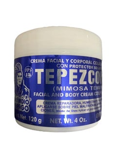 El Indio Papago Tepezcohuite 120G Skin Cream Collagen & Vitamin E Sunscreen Spf15 White