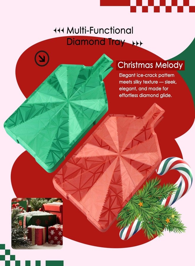 Forever young ForeverYoung Crystalline Diamond Art Trays with Lids Diamond Painting Accessories, 2-Piece Diamond Painting Trays with Lids, Silky Diamond Art Accessories and Tools, Christmas Melody - Image 2