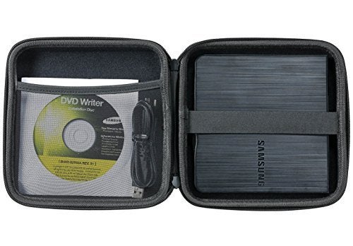 Caseling Hard Case - 7.2"x7.2"x2.2" - for External USB, DVD, CD, Blu-ray Rewriter/Writer and Optical Drives - Portable Carrying Travel Storage Case - EVA ProtectionBlack - Image 5