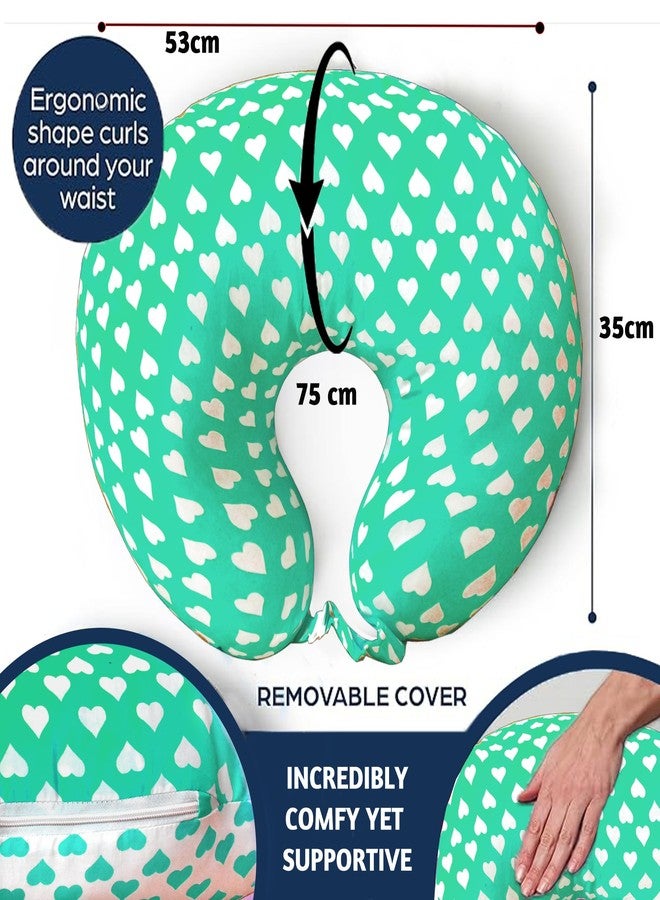 VParents Feeding Pillow, Breast Feeding Pillows Vacuum Packed Cotton Nursing Pillow and Positioner, Breastfeeding, Bottle Feeding, Baby Support Rosy (Green) 110487 - Image 4