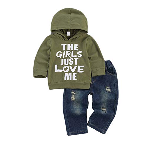 fhutpw Toddler Baby Boy Outfits Hoodie Sweatshirts & Jeans Clothes Set Fall Winter 6 9 12 18 24 Months - Image 1