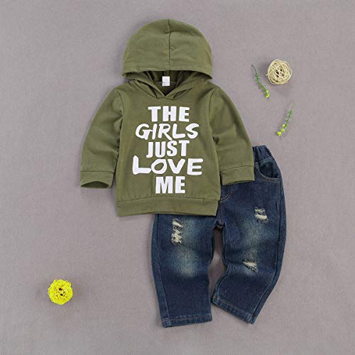 fhutpw Toddler Baby Boy Outfits Hoodie Sweatshirts & Jeans Clothes Set Fall Winter 6 9 12 18 24 Months - Image 2