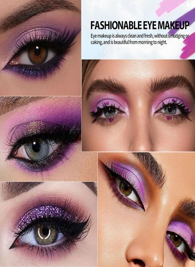 Hxssll 9-Color Purple Eyeshadow Palette - Matte, Shimmer & Glitter Shades in Magenta, Lavender, Lilac, Violet & Taupe, High Pigment Long-Lasting Waterproof Blendable Eye Makeup for Bold & Creative Looks - Image 3