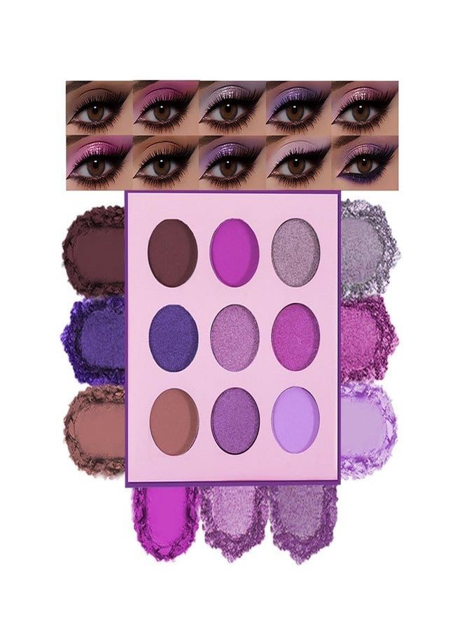 Hxssll 9-Color Purple Eyeshadow Palette - Matte, Shimmer & Glitter Shades in Magenta, Lavender, Lilac, Violet & Taupe, High Pigment Long-Lasting Waterproof Blendable Eye Makeup for Bold & Creative Looks - Image 1