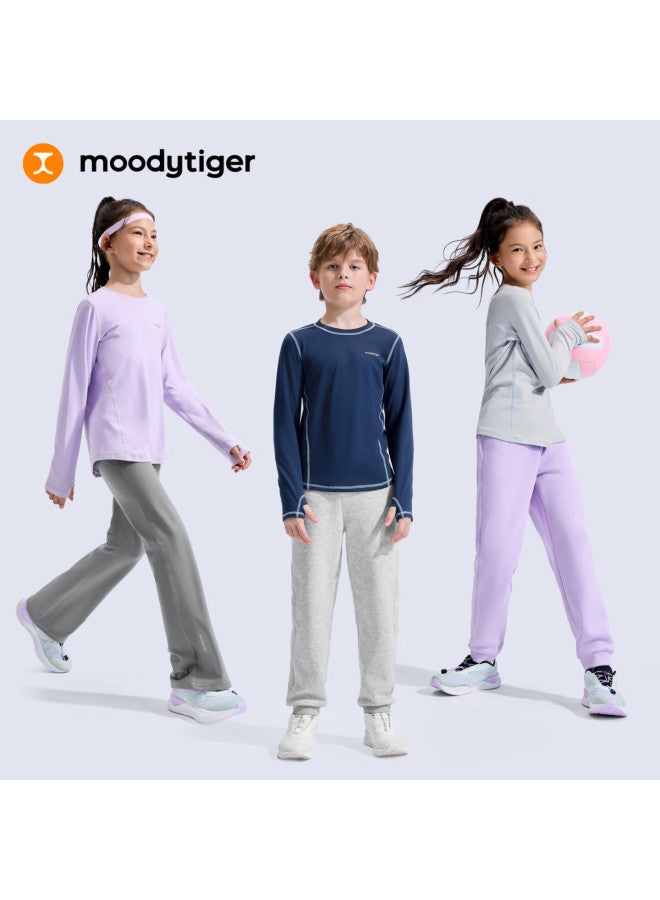 Moodytiger Kids Long Sleeve T-shirt Soft Sweat-absorbing Winter New Girls Cloud-feel Skin-friendly Comfortable Boys Sportswear