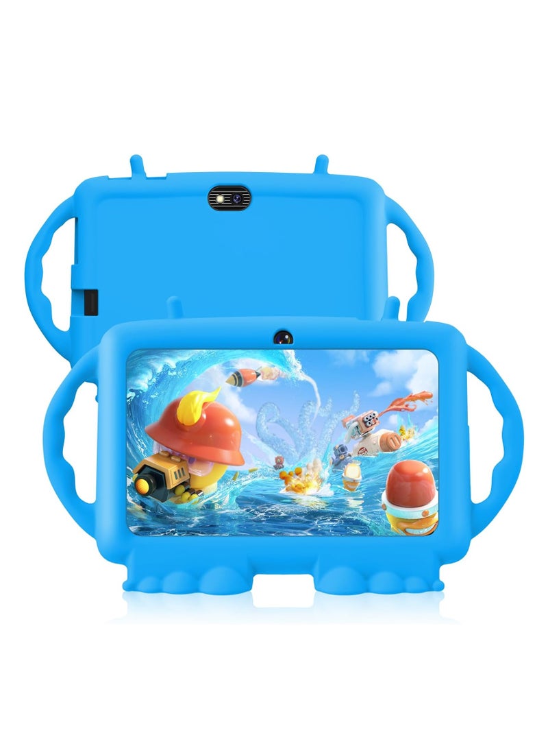 Kids Tablet, 7-inch Android 11 Tablet for Kids, 2GB + 32GB, Toddler Tablet with Bluetooth, WiFi, Parental Control, Dual Camera, GMS, Shockproof Case, Kids App Pre-Installed (Blue) - Image 1