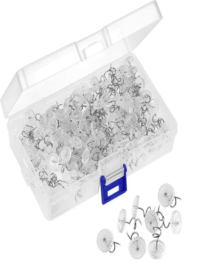 KUUQA 200 Pieces Twist Pins Clear Heads Bed Skirt Pins for Slipcovers and Bedskirts Decoration - Image 1