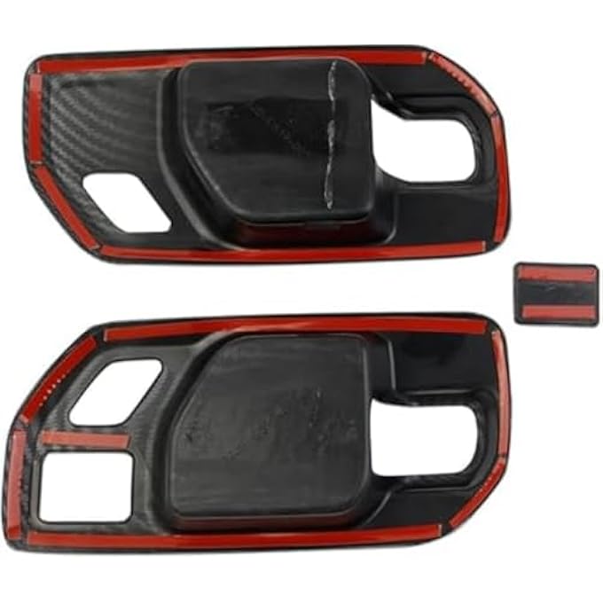 rayihni Compatible for Chevy Silverado GMC Sierra 1500 2500 3500 HD Front Door 2020 2021 2022 2023 2024 2025 Accessories Carbon Fiber Inner Door Handle Bowl Cover Trim - Image 4