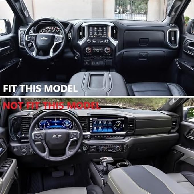 rayihni Compatible for Chevy Silverado GMC Sierra 1500 2500 3500 HD Front Door 2020 2021 2022 2023 2024 2025 Accessories Carbon Fiber Inner Door Handle Bowl Cover Trim - Image 5