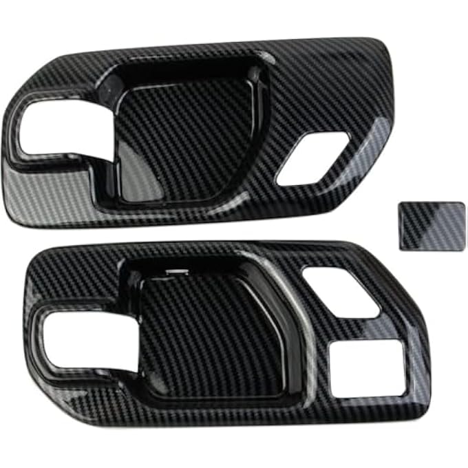 rayihni Compatible for Chevy Silverado GMC Sierra 1500 2500 3500 HD Front Door 2020 2021 2022 2023 2024 2025 Accessories Carbon Fiber Inner Door Handle Bowl Cover Trim - Image 2