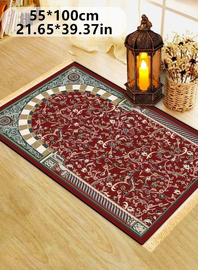 Premium Velvet Cotton Felt Multi-Person Prayer Mat - Extra Thick Islamic Sajada for Family & Group Prayer - Image 4