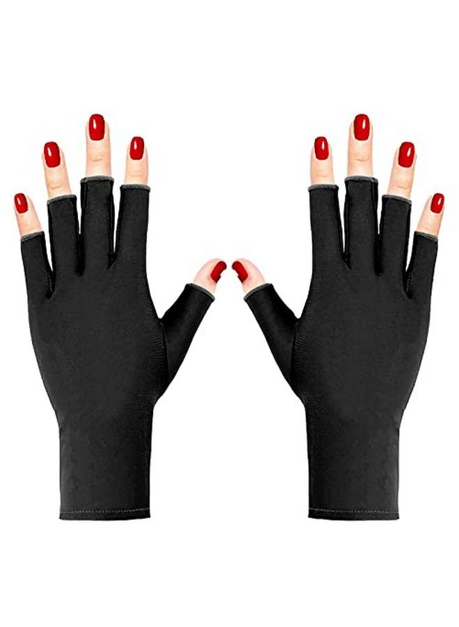 Pimoys Anti Uv Gloves For Nail Lamp Light Manicure Gloves Uv Protection Gloves Fingerless Uv Light Gloves For Gel Nail Lamp Hand Uv Protection Gloves  - Image 1