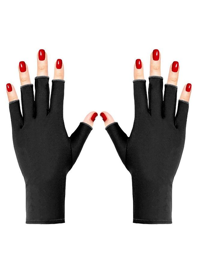 Pimoys Anti Uv Gloves For Nail Lamp Light Manicure Gloves Uv Protection Gloves Fingerless Uv Light Gloves For Gel Nail Lamp Hand Uv Protection Gloves  - Image 2