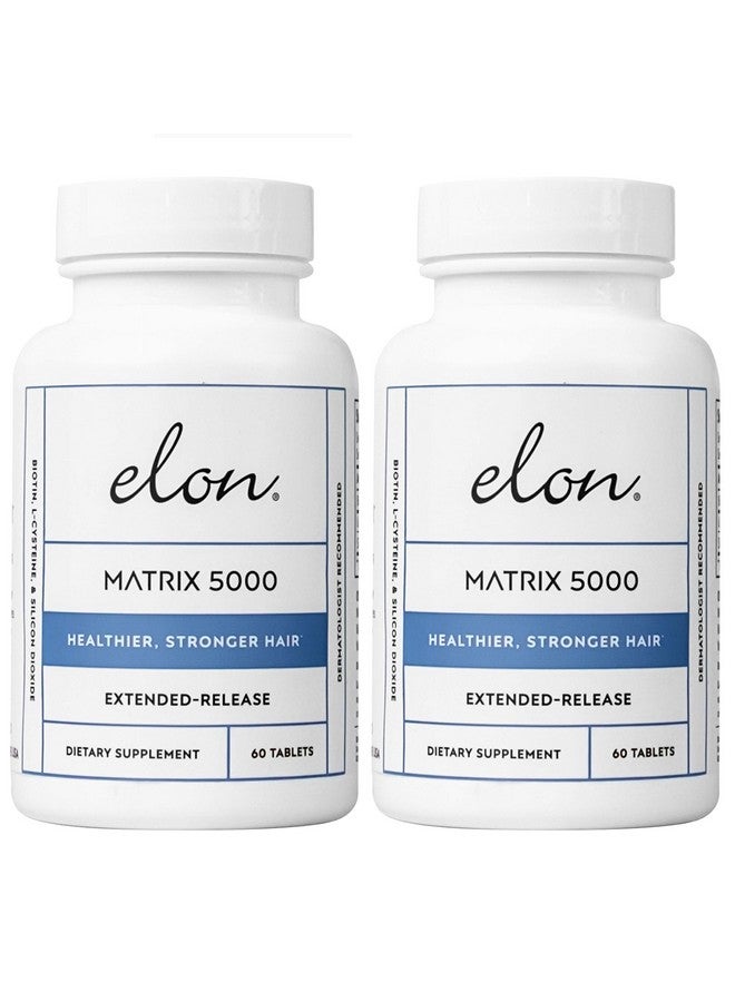 Elon Matrix 5000 Biotin Hair Vitamins (120 Hair Growth Pills) - Biotin 5000Mcg Vitamins For Hair Growth W/Extended Release-Promotes Healthy & Strong Hair-Suitable For All Hair Types-60 Each - Image 1