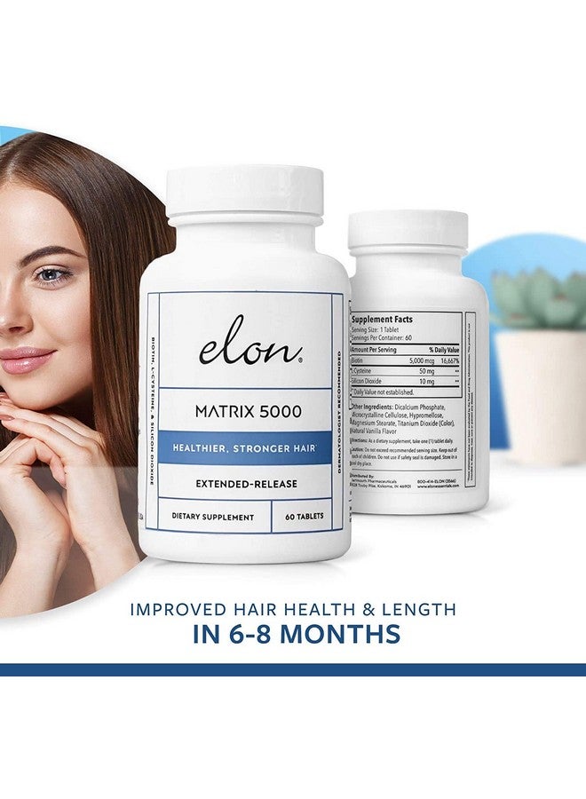 Elon Matrix 5000 Biotin Hair Vitamins (120 Hair Growth Pills) - Biotin 5000Mcg Vitamins For Hair Growth W/Extended Release-Promotes Healthy & Strong Hair-Suitable For All Hair Types-60 Each - Image 5