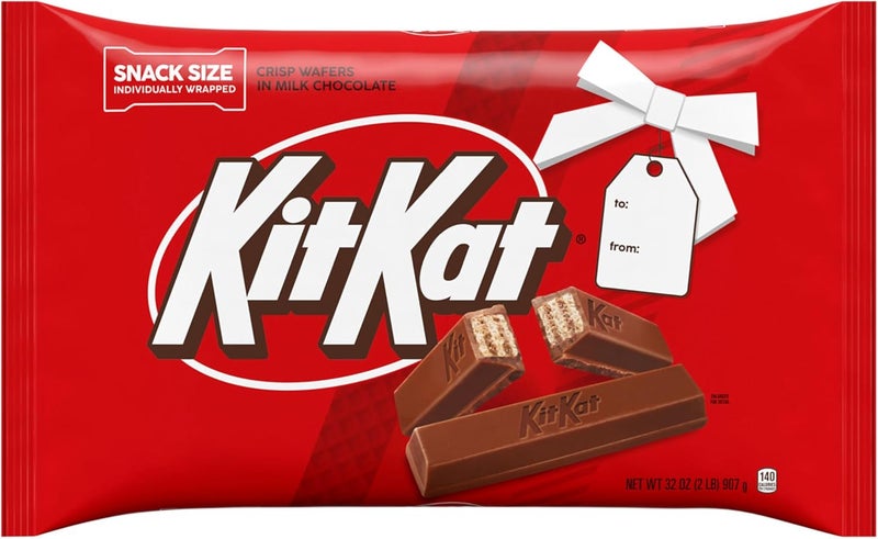 KitKat KIT KAT Milk Chocolate Snack Size Wafer Candy Bars, 32 oz Bulk Bag - Image 3