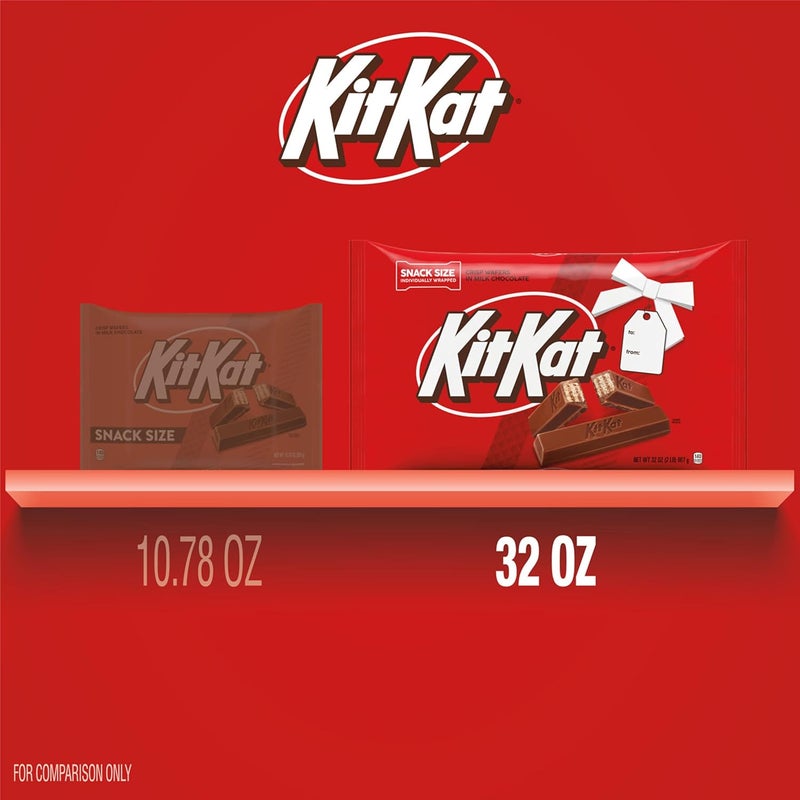 KitKat KIT KAT Milk Chocolate Snack Size Wafer Candy Bars, 32 oz Bulk Bag - Image 4