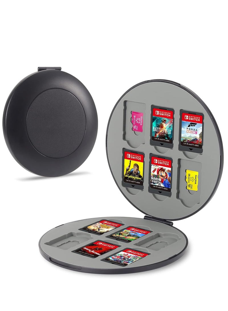 SYOSI Excefore for Nintendo Switch Game Case - Holder Cartridge with 12 Card Slots & Micro SD Slots, Case- Hard Shell, Silicone Lining, Black - Image 1