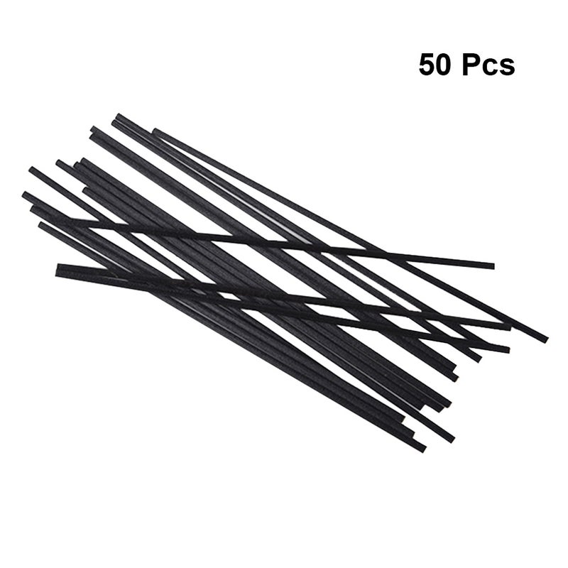 50pcs Fastness Diffuser Sticks Simple Fiber Rod Premium Aromatherapy Accessories Diffuser Rod (3mm Diameter 25 cm Black) - Image 1