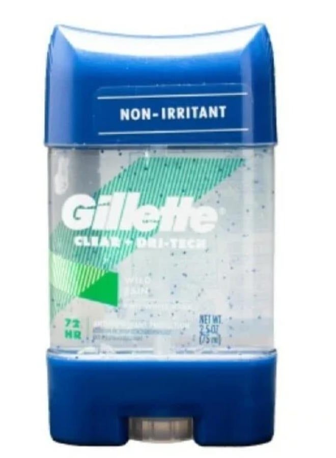 مزيل العرق كلير + دراي تيك جل مضاد للتعرق وايلد رين مضاد للبقع البيضاء 75 مل