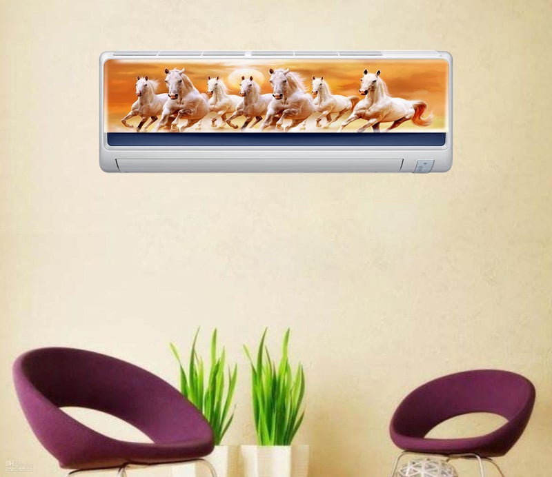 DivineDesigns Vinyl Horses Printed Air Conditioner Sticker for Home Living Office, Fridge Sticker, Wall Sticker - Pack of 1 (Multicolor, Standard Size, Fit for All Models/Sizes/Brands) - Image 2
