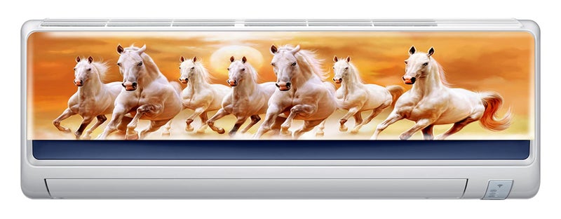 DivineDesigns Vinyl Horses Printed Air Conditioner Sticker for Home Living Office, Fridge Sticker, Wall Sticker - Pack of 1 (Multicolor, Standard Size, Fit for All Models/Sizes/Brands) - Image 1