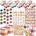 DMIGHT 120PCS Groovy Party FavorsIncludes Bus Boxes Retro Flower Sunglasses Temporary Tattoos Stickers Slap Bracelets Keychains Plastic Straws Silicone Bracelets For Boho Hippie Birthday Party - Image 3