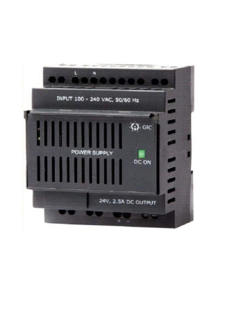 GIC Din Rail DB Mounted 100-240V to 24V DC 2.5A Single Output Switched Mode Power Supply Converter - Made in India  - Image 2