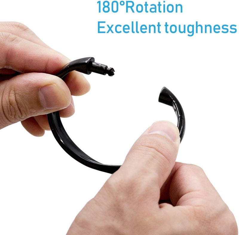 Qulable Black Shower Curtain Hooks Rings, 12 Pcs Circular Plastic Shower Curtain Rings for Bathroom, Plastic Shower Curtain Hooks for Shower Curtain Rod, Black Shower Hooks Rings for Shower Curtain - Image 3