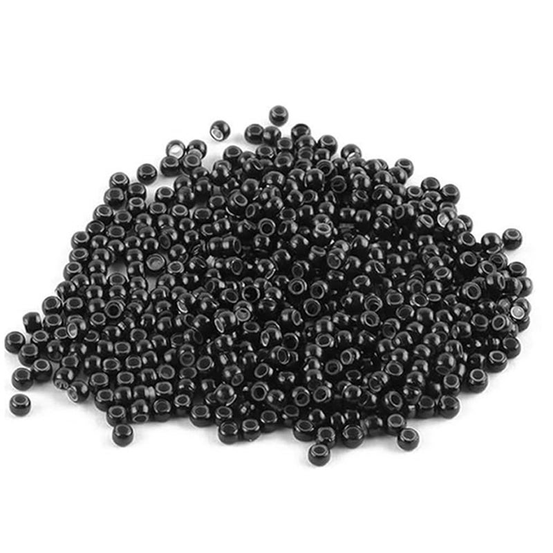 blushia BLUSHIA 500 PC Nano Rings for Hair Extension Aluminum With Silicone Nano Rings Beads Loop For Human Feather Hair Extension Tip Black - Image 4