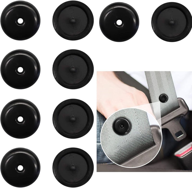 Universal Fit Seatbelt Stopper Kit - 5 Sets Snap-on Seat Belt Button Stop - Image 1