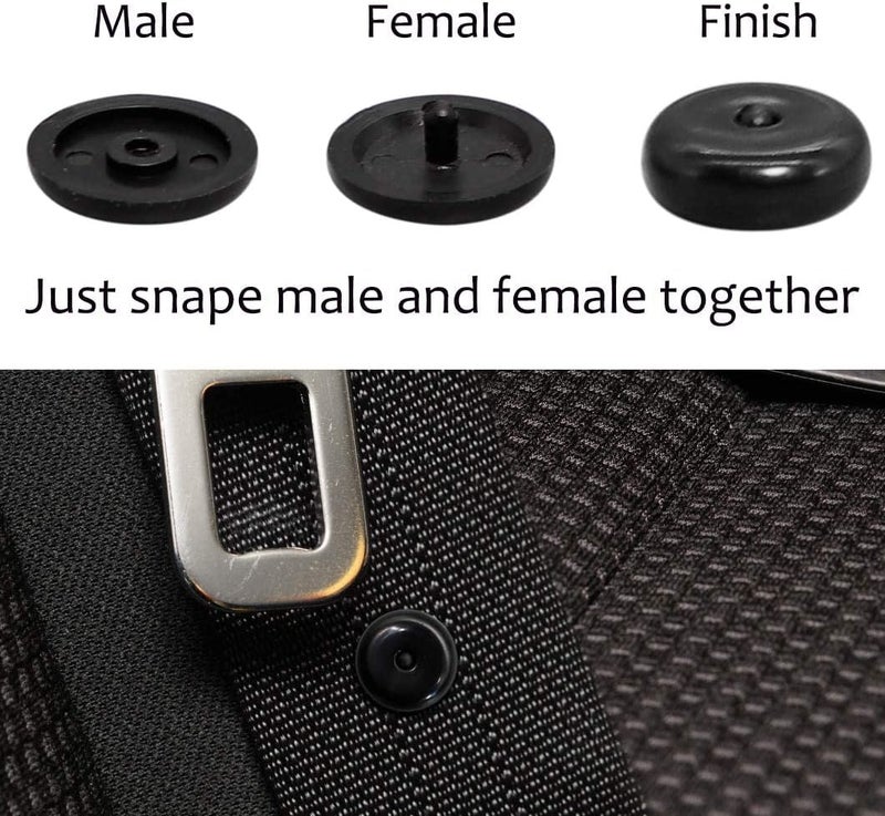 Universal Fit Seatbelt Stopper Kit - 5 Sets Snap-on Seat Belt Button Stop - Image 5