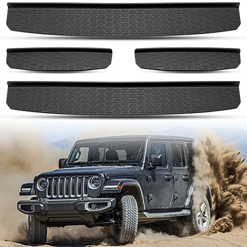 KEWISAUTO Door Sill Guards Protectors for Jeep Wrangler JL JLU 18-22 Door Entry Guards Protectors Scuff Plate Cover for Jeep Wrangler JL JLU 2018-2022 & Gladiator JT 2020-2022 Accessories (4PCS) - Image 1