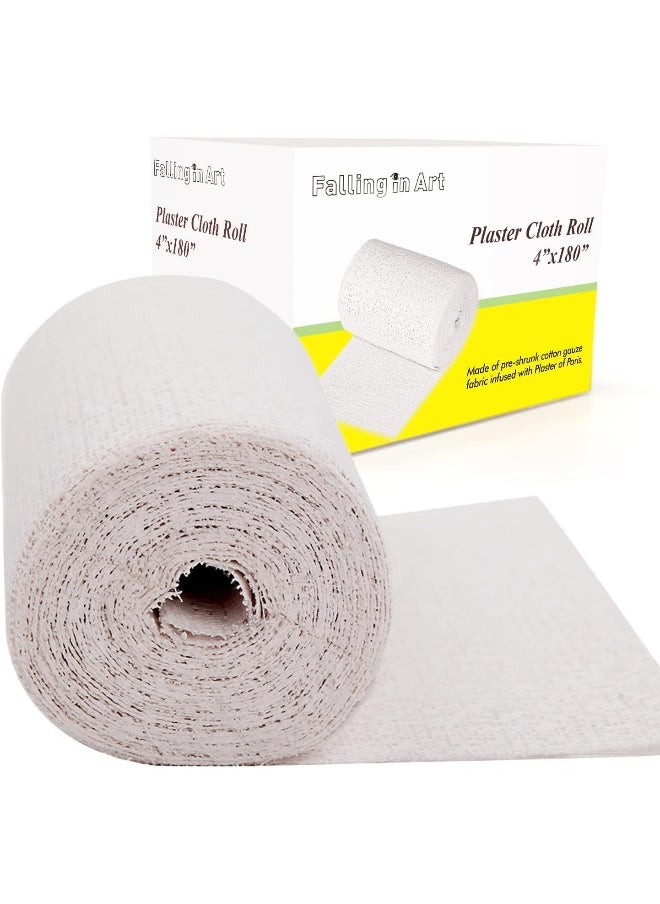 Falling In art Falling In Art Plaster Cloth Rolls500Gsm Plaster StripPlaster Gauze Bandages For Craft ProjectsMask MakingBelly CastsBody Molds4Inch X180InchSingle Roll  - Image 1
