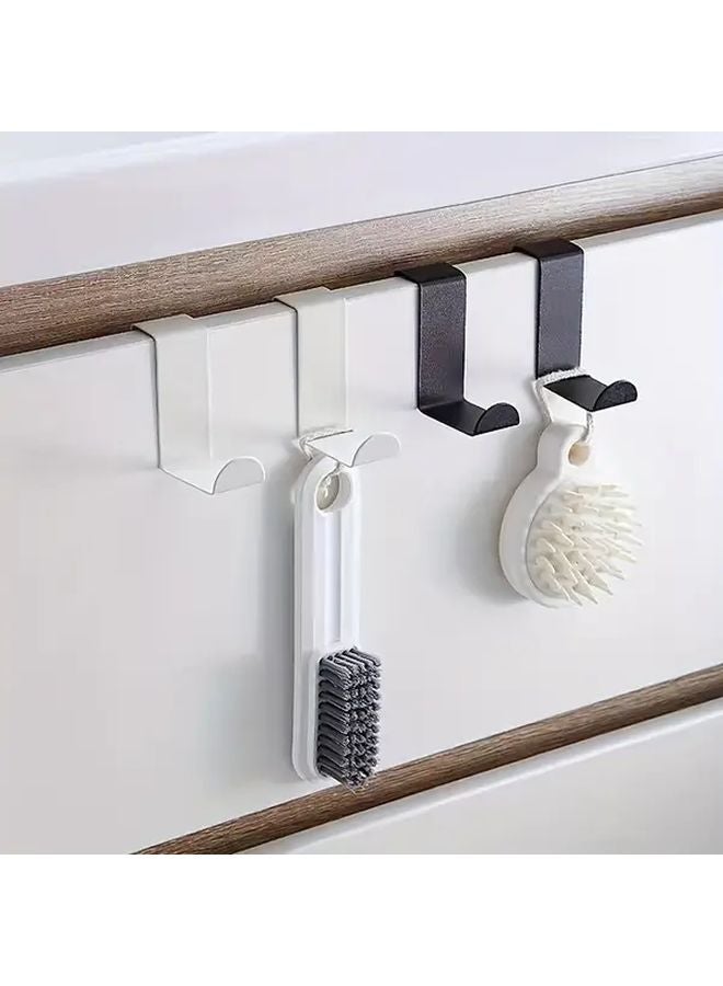 4Pcs Black S Shaped Hooks No Drill Cabinet Door Mounts Space Saving Storage - Image 3