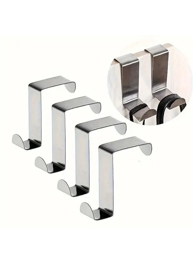 4Pcs Black S Shaped Hooks No Drill Cabinet Door Mounts Space Saving Storage - Image 4