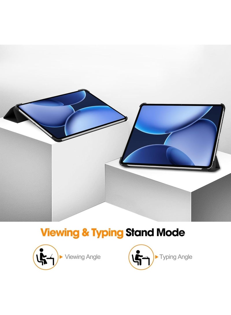 Muzz Protective Case Compatible With OnePlus Pad 2 Pro 13.2inch Tri-Fold Smart Tablet Case,Lightweight Protective Hard PC Back Shell Slim Case Multi-Viewing Angle Case For Oneplus Pad 2 Pro (Black Case) - Image 2