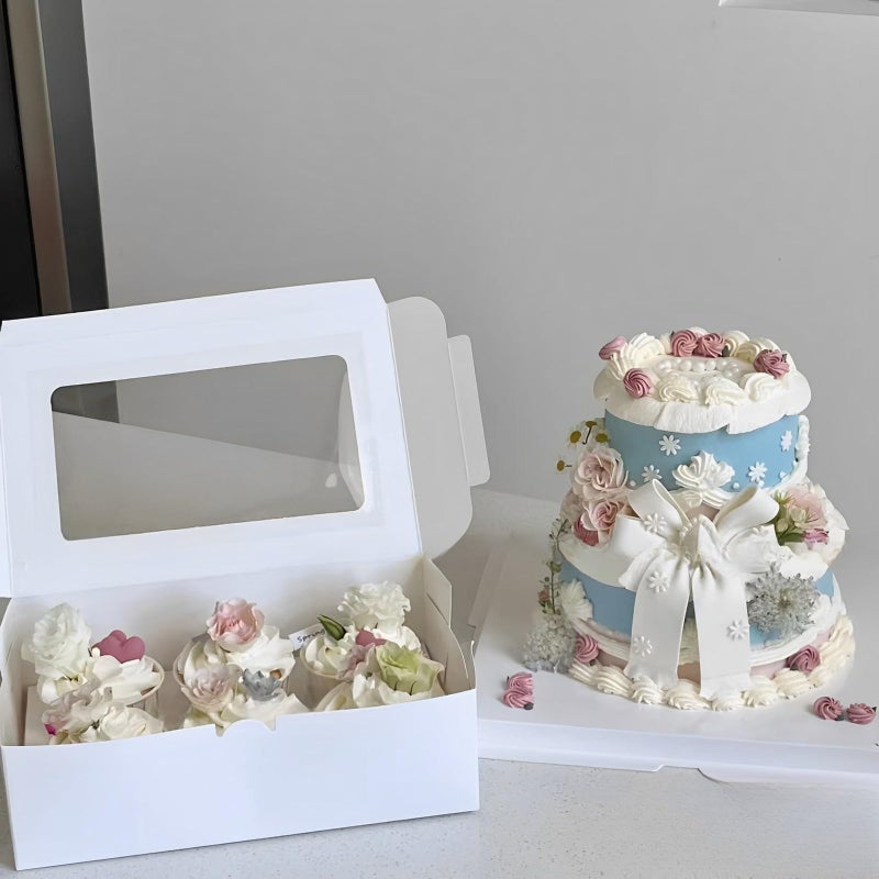 VANKUTL 8x6x2.5In 20pcs White Cookie Boxes with Window, Pastry Boxes for Gift Giving, Treat Boxes for Bread, Donuts, Valentine's Day, Women's Day, Mother's Day, Christmas, and Holiday Gatherings. - Image 4