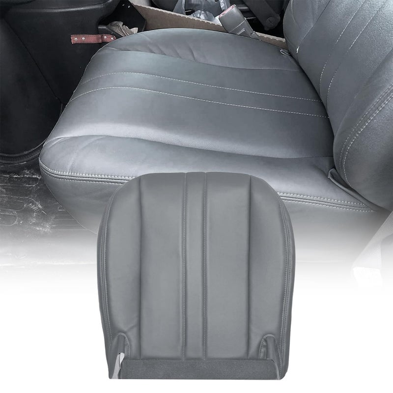 Priprilod Gray Leather Driver or Passenger Bottom Replacement Seat Cover Fit for Chevy Express Fit for GMC Savana Work Van 1500 2500 3500 2003 2004 2005 2006 2007 2008 2009 2010 2011 2012 2013 2014 - Image 1