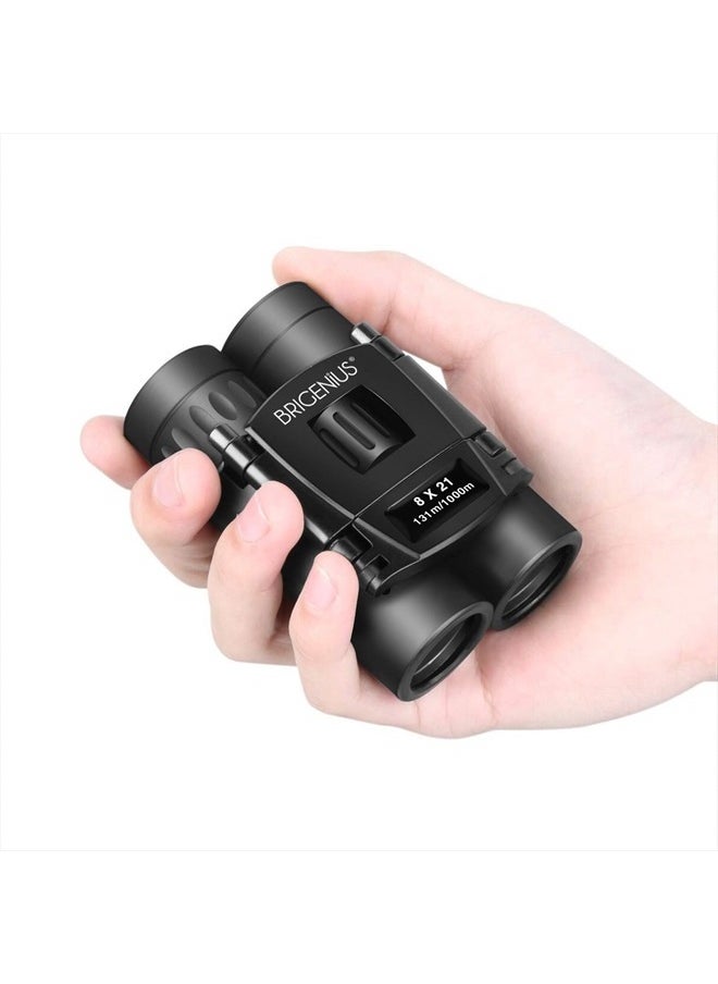 BriGenius 8x21 Small Binoculars, Compact Binoculars for Adults Kids Bird Watching, Mini Pocket Lightweight Binoculars for Opera Concert Theater  - Image 1