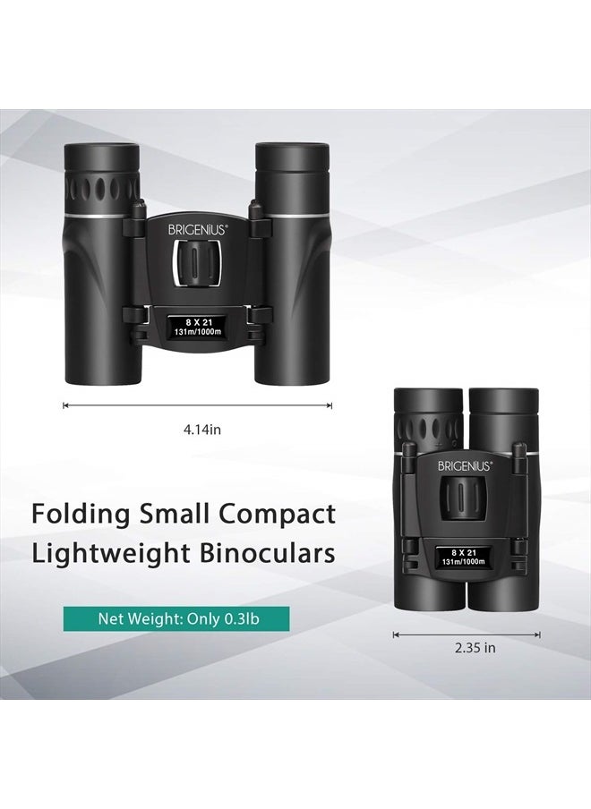 BriGenius 8x21 Small Binoculars, Compact Binoculars for Adults Kids Bird Watching, Mini Pocket Lightweight Binoculars for Opera Concert Theater  - Image 5