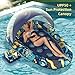 Sunikko X 3in1 Pool Floats with Canopy Cup Holder Large 73 x 48 Pool Floats Adults Heavy Duty Inflatable Lounger Raft Floating Chair with Backrest Swimming Pool Lake Beach Pool Party - Image 4