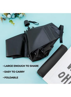 Kuber Industries Kuber Industries 3 Fold Manual Umbrella | Windproof, Sunproof & Rainproof | with Polyester Canopy, Sturdy Steel Shaft & Wrist Straps | Easy to Hold & Carry | Umbrella for Women, Men & Kids |Black  - Image 5