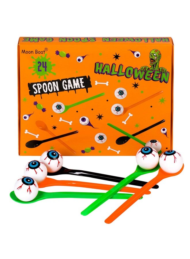 مون بوت مجموعة ألعاب سباق التتابع على شكل ملعقة ومقلاة عين من 24 قطعة لألعاب الهالوين - لوازم حفلات داخلية وخارجية وديكورات - Image 3