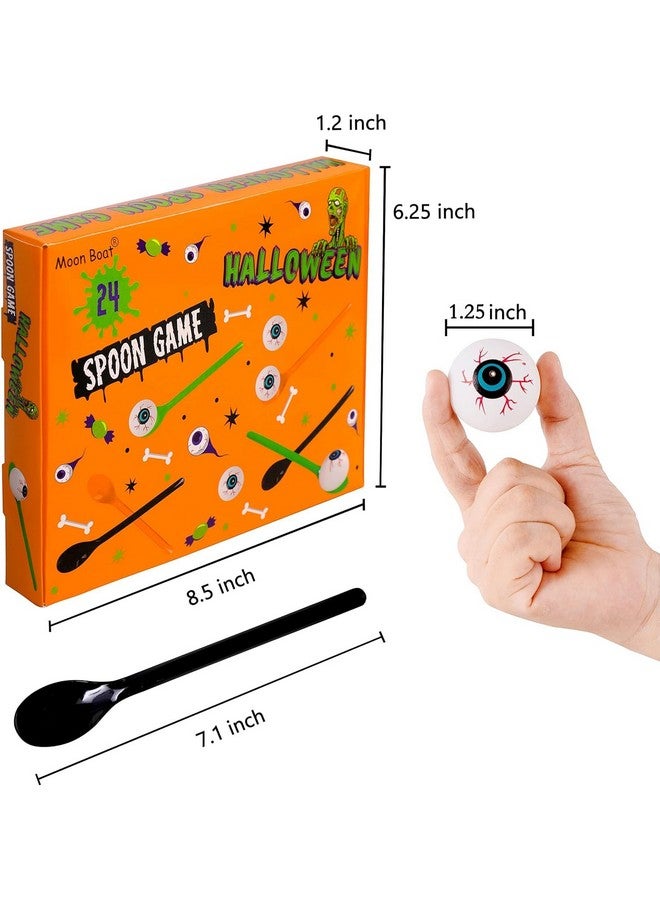 مون بوت مجموعة ألعاب سباق التتابع على شكل ملعقة ومقلاة عين من 24 قطعة لألعاب الهالوين - لوازم حفلات داخلية وخارجية وديكورات - Image 4