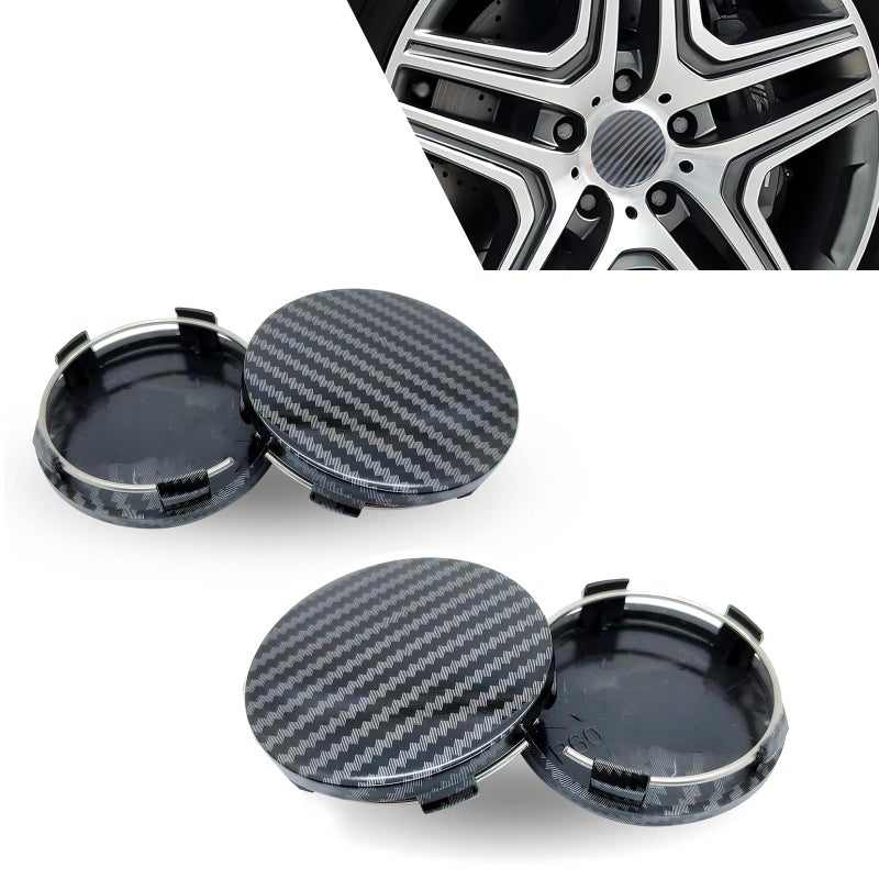 Ferianl 4 PCS Car Wheel Center Caps 60MM236In OD 56MM22In ID Snapin Vehicle Rim Hub Caps AntiFalling RustProof Wheel Hub Decoration Universal for SUV Sedan TruckCarbon Fiber Black - Image 3